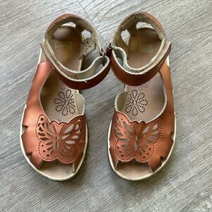 Camper pink metallic butterfly sandals size 10 or 11 toddler (size 28)
